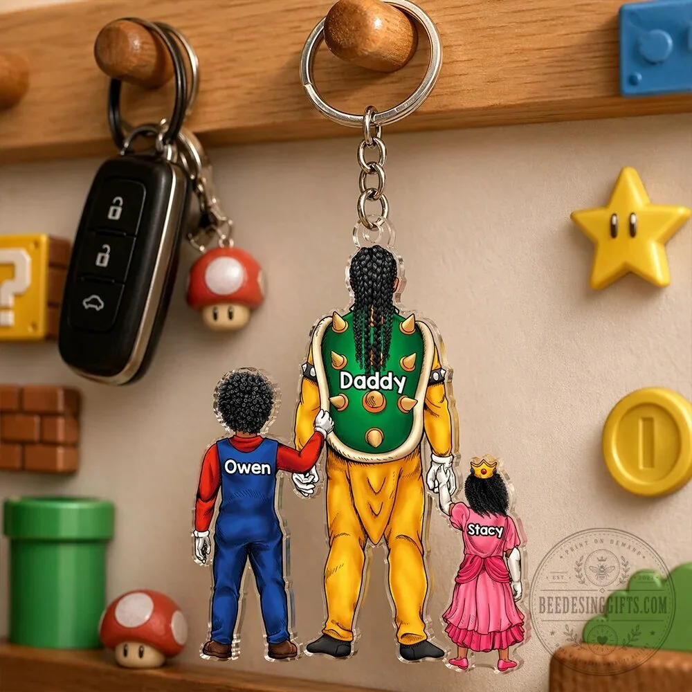 Super Mario Daddy and Princess Lisa Personalized Keychain 9 Super Mario Daddy and Princess Lisa Personalized Keychain