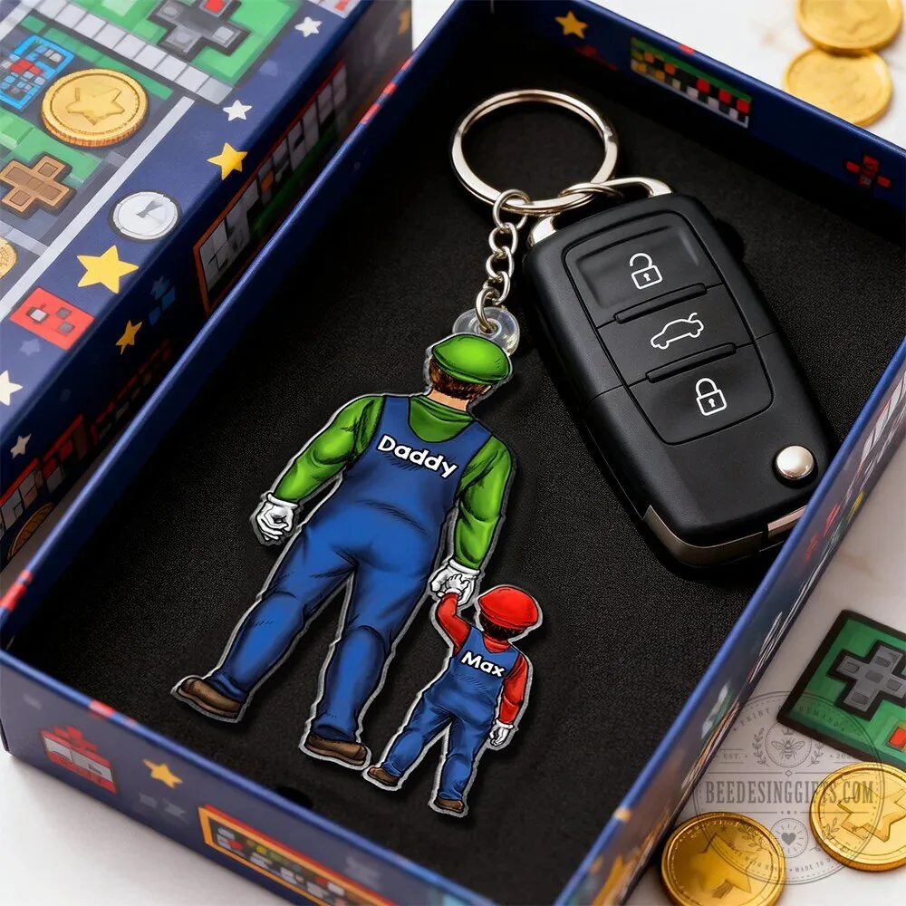 Super Mario Daddy and Princess Lisa Personalized Keychain 11 Super Mario Daddy and Princess Lisa Personalized Keychain