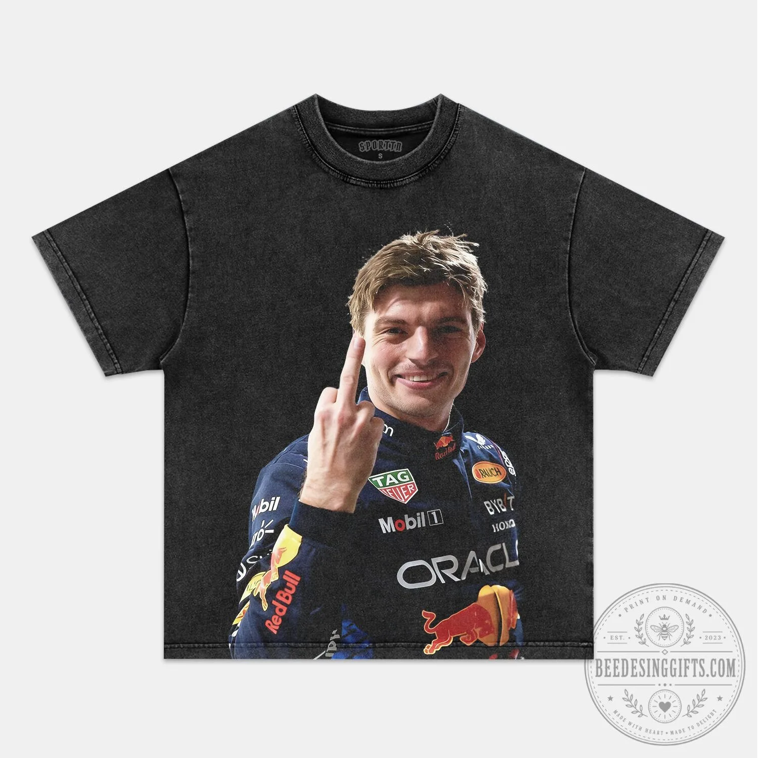 Max Verstappen Formula 1 Racing Driver Middle Finger Funny T-Shirt