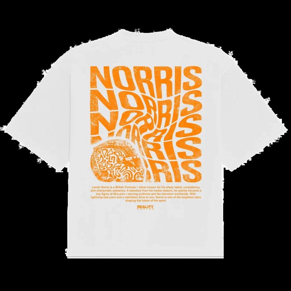 Lando Norris Swirl Formula 1 Racing Driver White T-Shirt Lando Norris Swirl Formula 1 Racing Driver White T-Shirt
