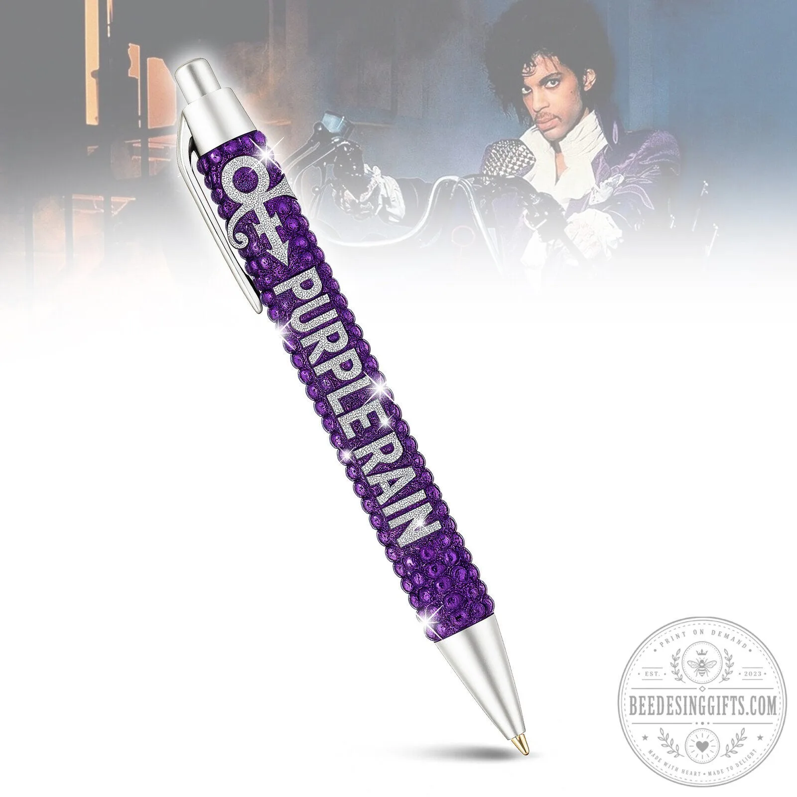 Prince Purple Rain Crystal Ballpoint Pen