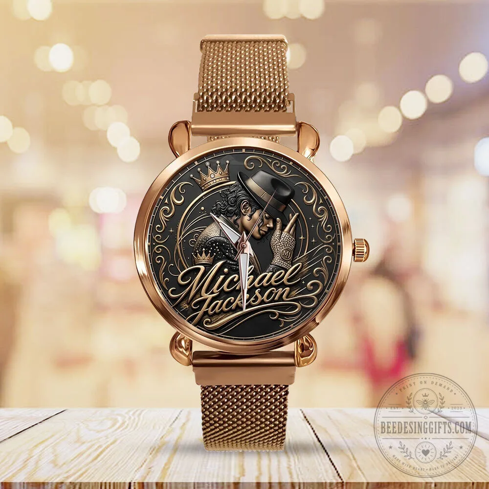 Quartz Watch with Gold Mesh Strap - Michael Jackson, The King of Pop 11 Quartz Watch with Gold Mesh Strap - Michael Jackson, The King of Pop