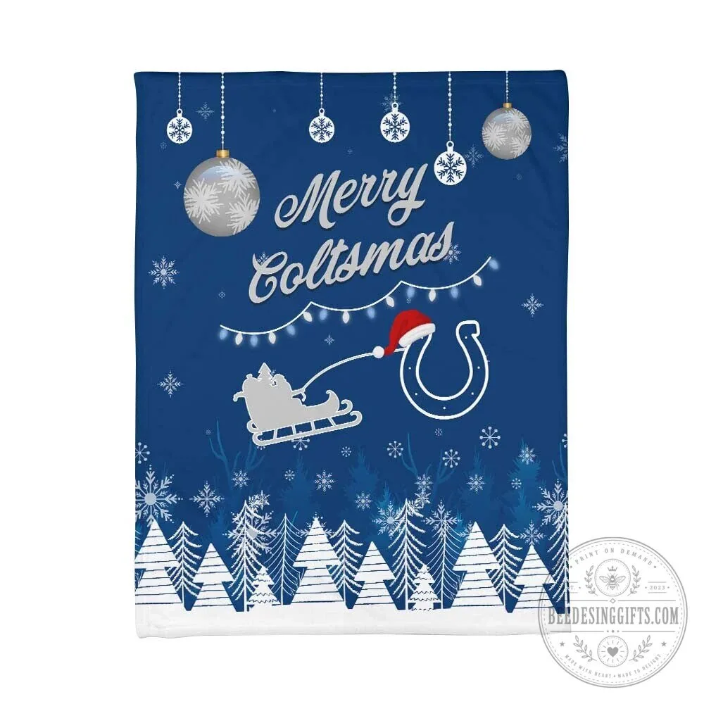 Indianapolis Colts Merry Christmas Fleece Blanket and Pillow Set 7 Indianapolis Colts Merry Christmas Fleece Blanket and Pillow Set