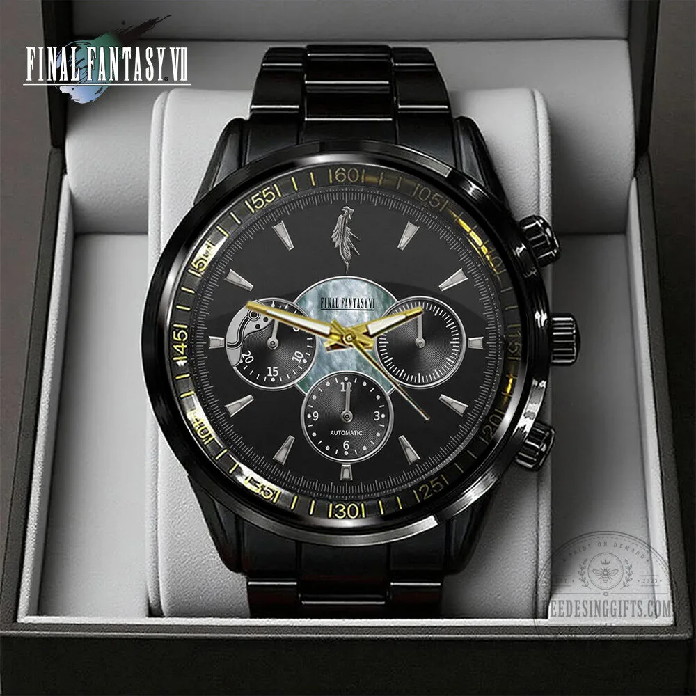 Final Fantasy VII Sephiroth Black Stainless Steel Chronograph Watch