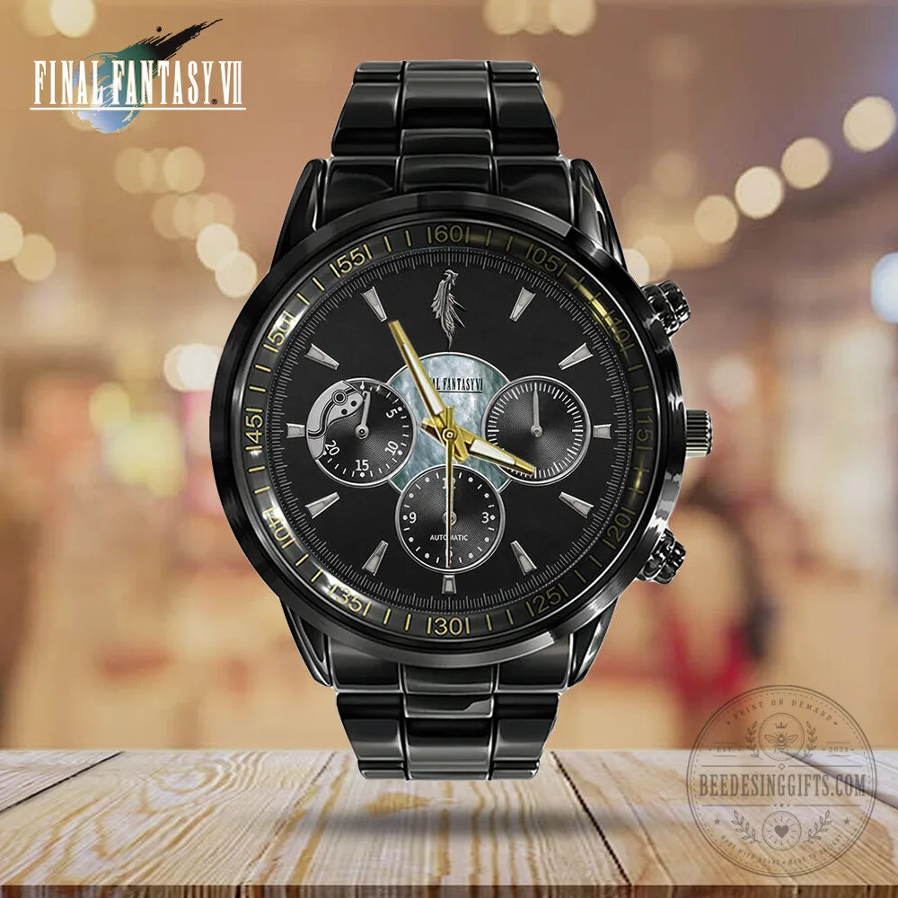 Final Fantasy VII Sephiroth Black Stainless Steel Chronograph Watch 11 Final Fantasy VII Sephiroth Black Stainless Steel Chronograph Watch