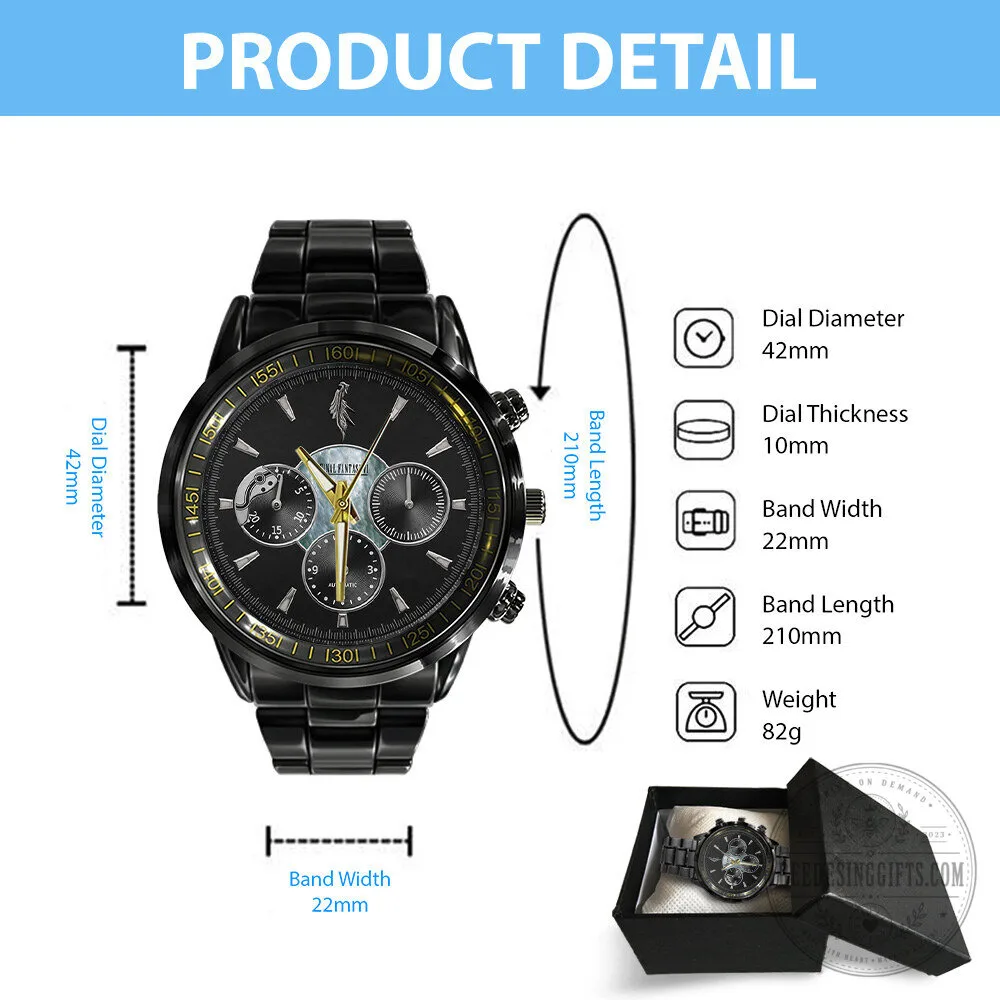 Final Fantasy VII Sephiroth Black Stainless Steel Chronograph Watch 13 Final Fantasy VII Sephiroth Black Stainless Steel Chronograph Watch