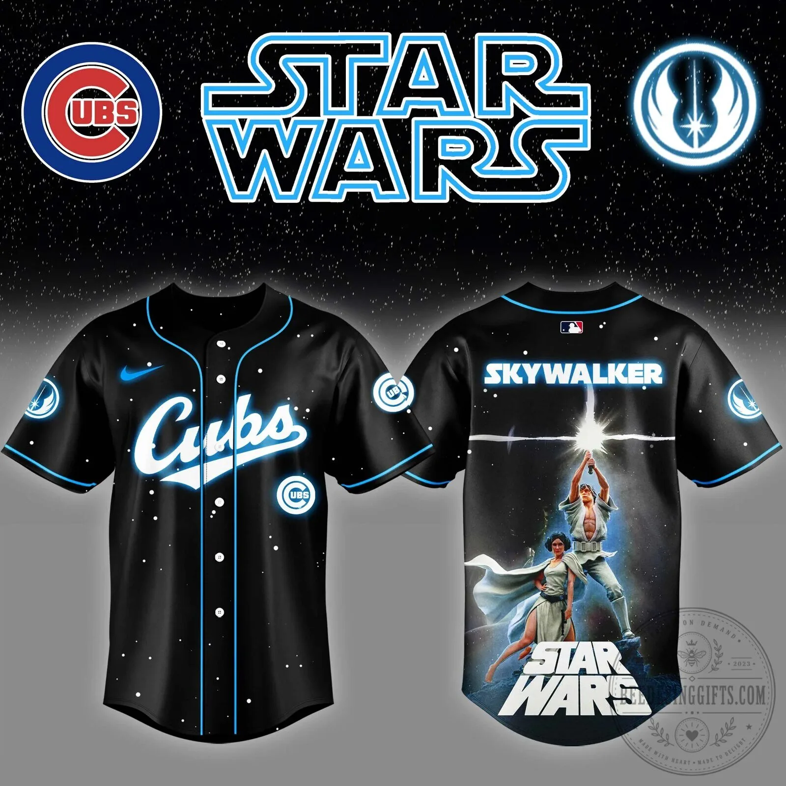 Luke Skywalker Chicago Cubs Star Wars Baseball Jersey