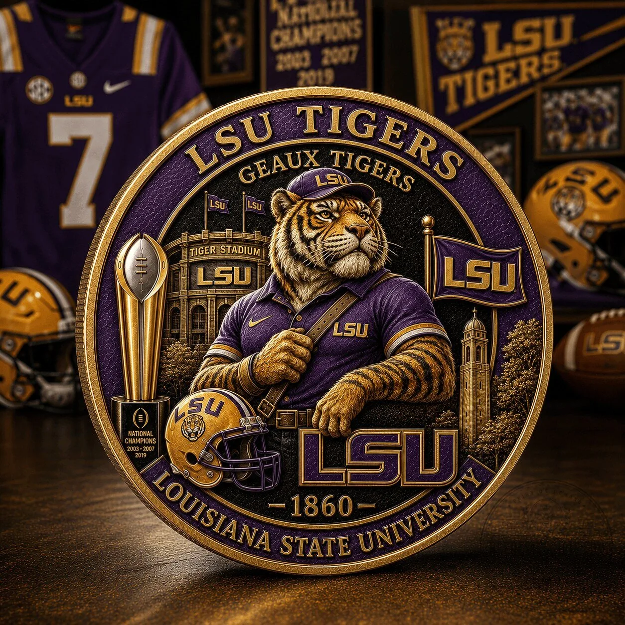 Louisiana State University Tigers Geaux Tigers Commemorative Souvenir Coin