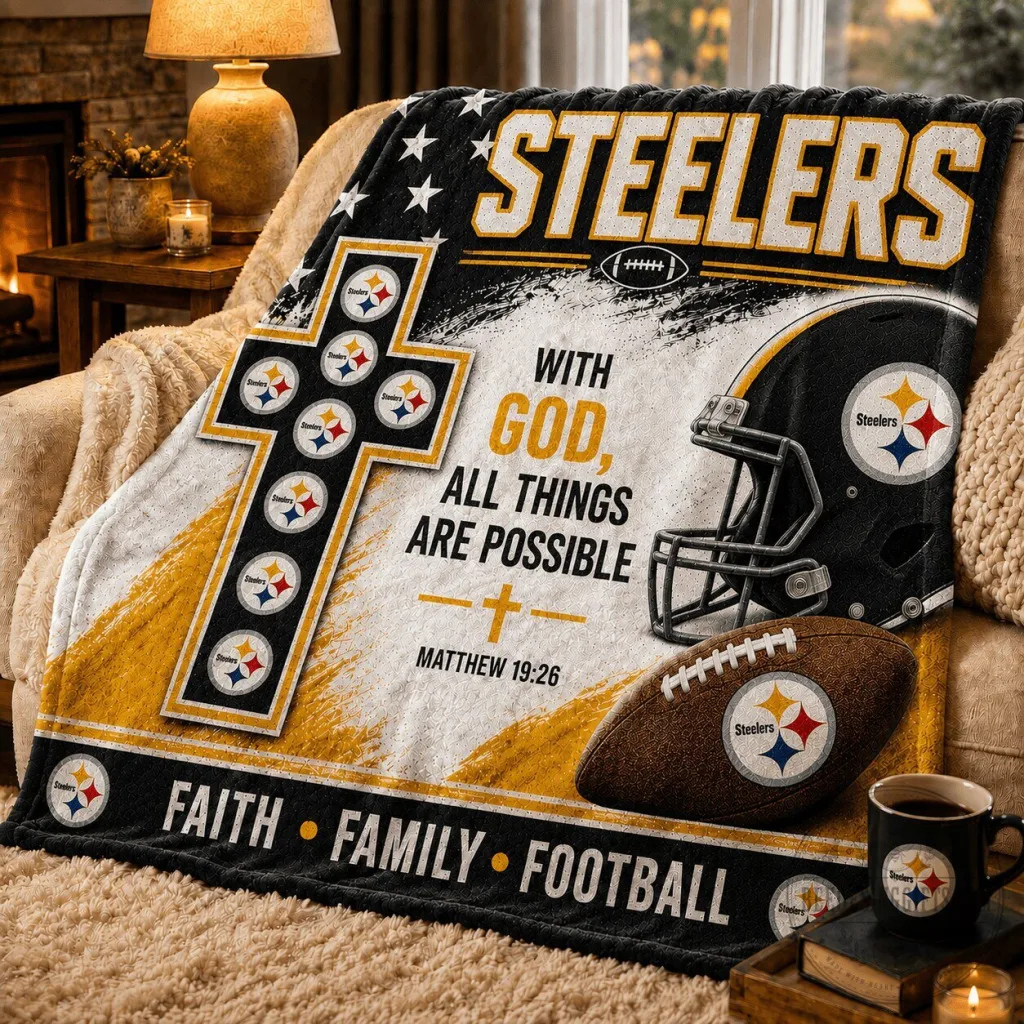 Pittsburgh Steelers With God All Things Are Possible Matthew 1926 Blanket Pittsburgh Steelers With God All Things Are Possible Matthew 19:26 Blanket