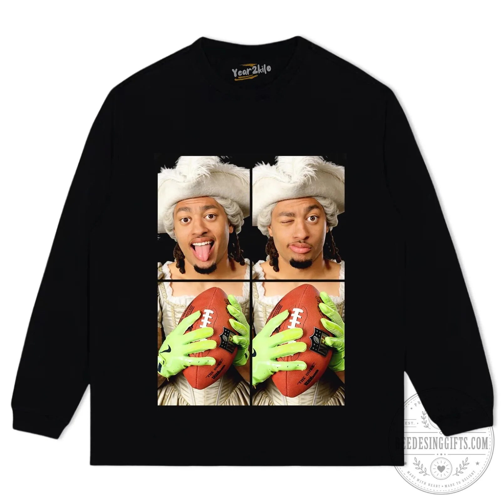 Jaxon Smith-Njigba Royalty Graphic Black Crewneck T-Shirt 20 Jaxon Smith-Njigba Royalty Graphic Black Crewneck T-Shirt