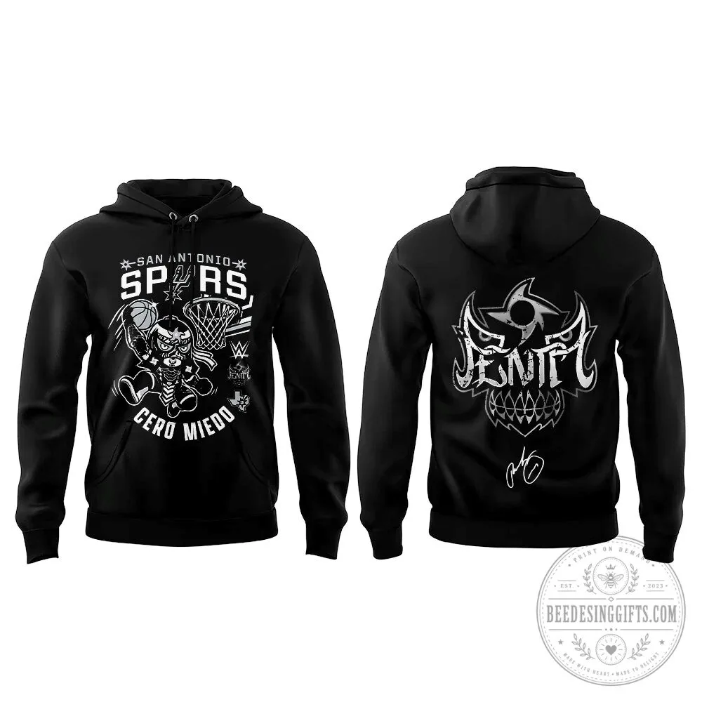 WWE Monday Night RAW San Antonio Spurs Cero Miedo Black Hoodie 8 WWE Monday Night RAW San Antonio Spurs Cero Miedo Black Hoodie