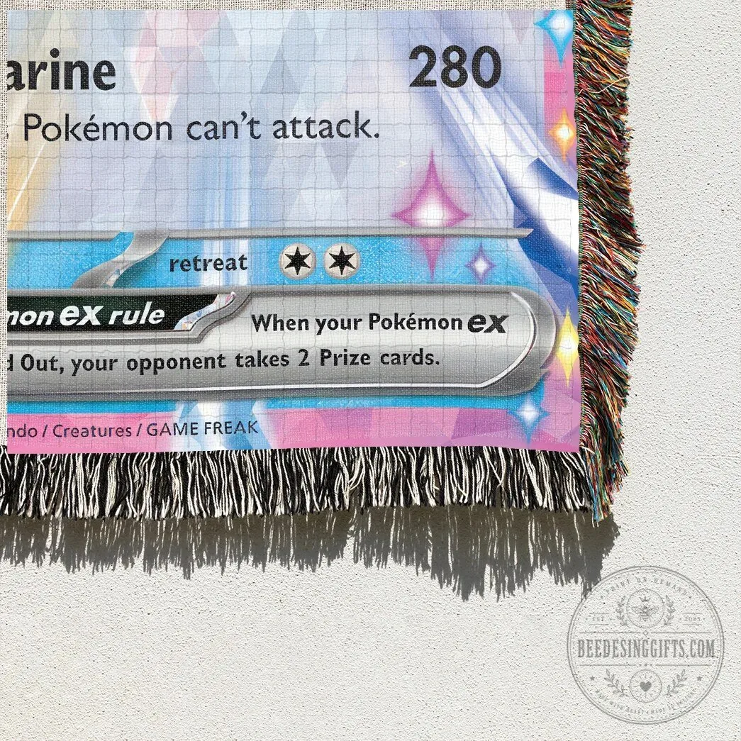Vaporeon EX Tera Type Pokemon Trading Card Game Woven Blanket 11 Vaporeon EX Tera Type Pokemon Trading Card Game Woven Blanket