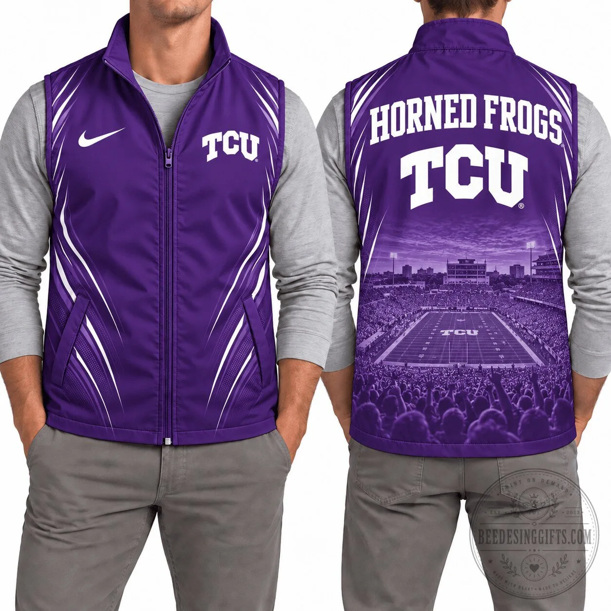 Texas Christian University Horned Frogs Football Stadium Full Zip Vest