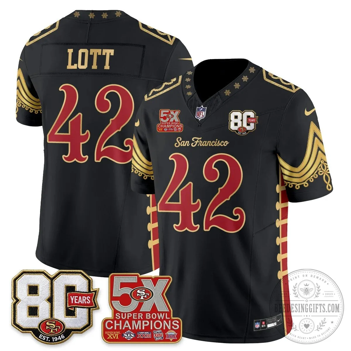 San Francisco 49ers Christian McCaffrey Christmas Nutcracker Football Jersey 47 San Francisco 49ers Christian McCaffrey Christmas Nutcracker Football Jersey
