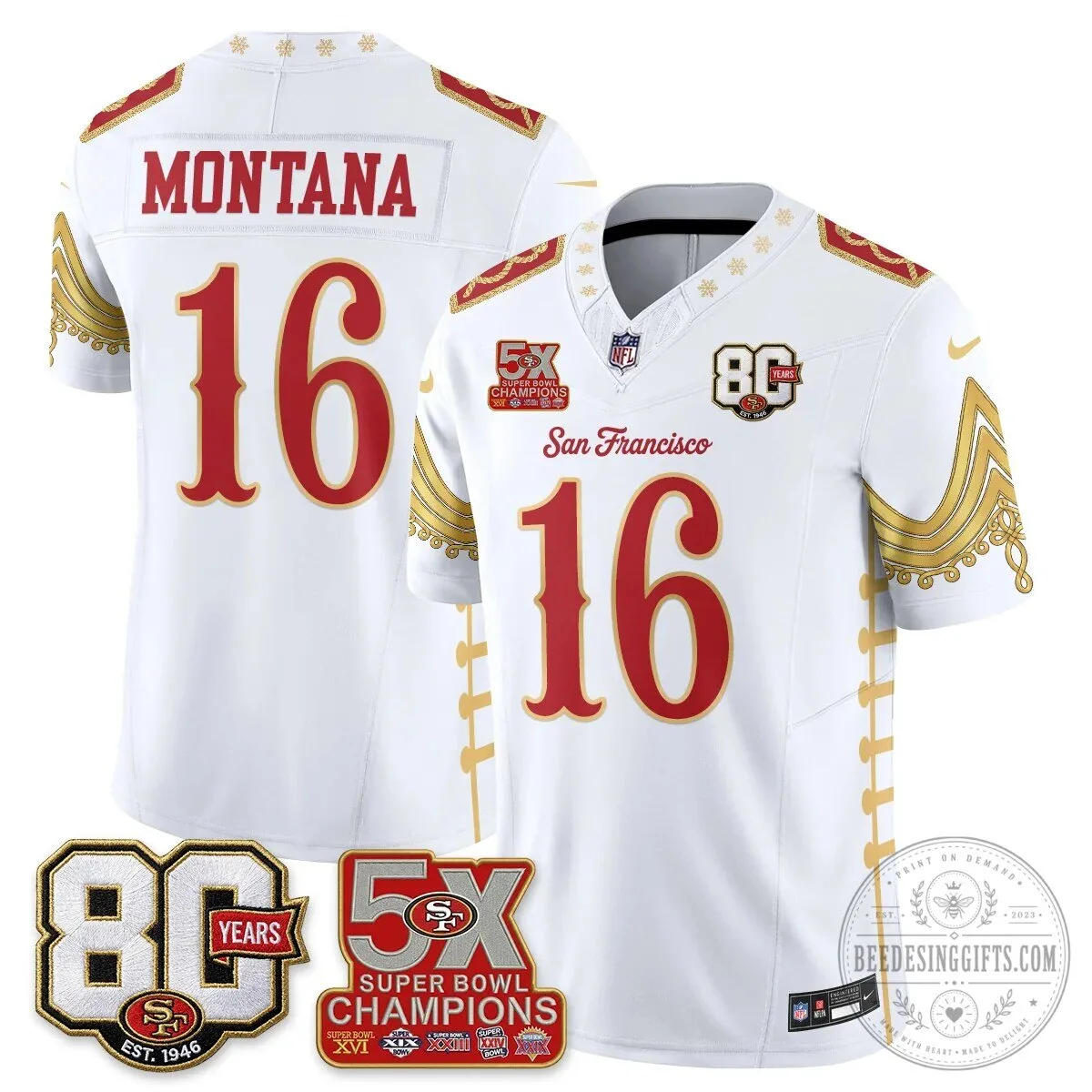 San Francisco 49ers Christian McCaffrey Christmas Nutcracker Football Jersey 56 San Francisco 49ers Christian McCaffrey Christmas Nutcracker Football Jersey