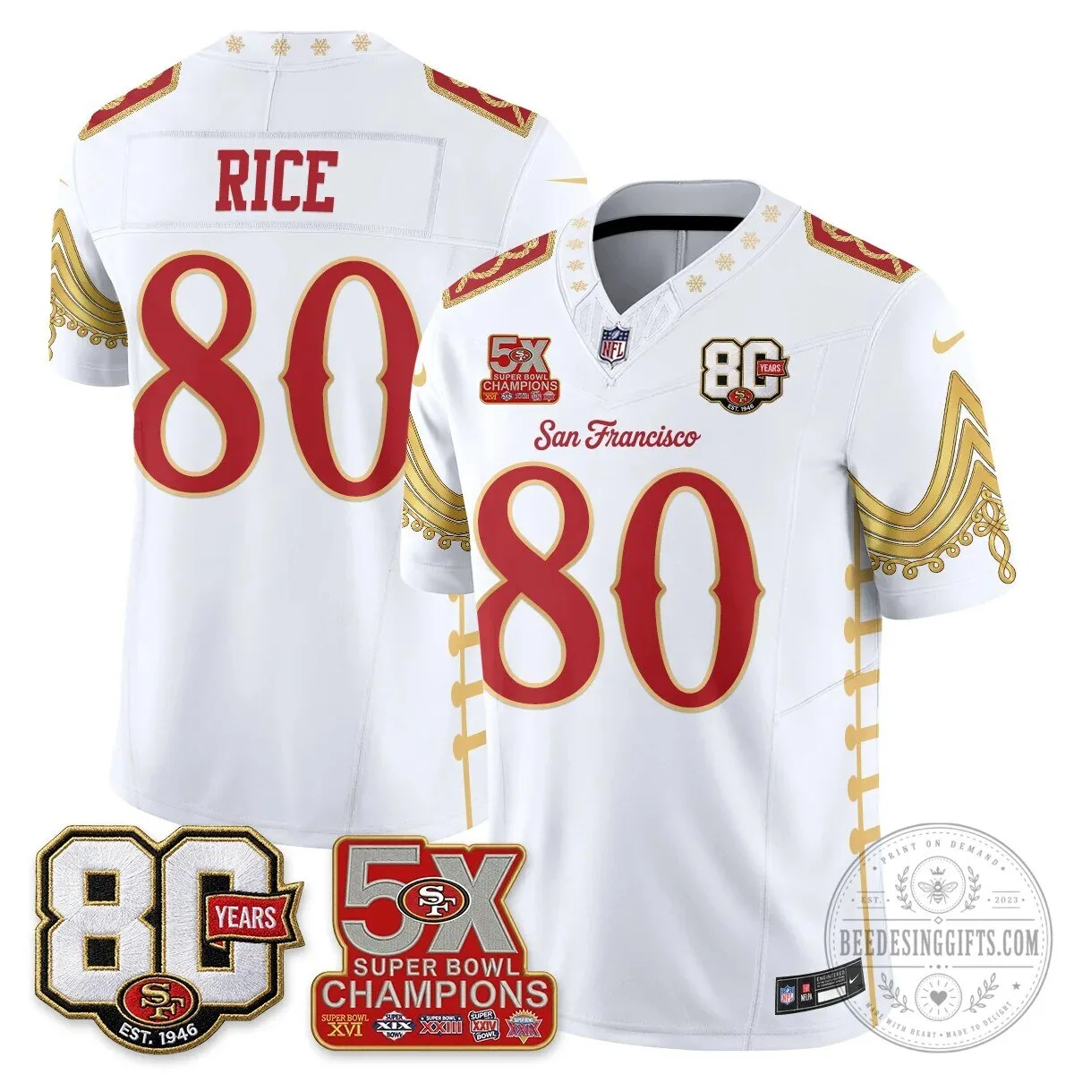 San Francisco 49ers Christian McCaffrey Christmas Nutcracker Football Jersey 57 San Francisco 49ers Christian McCaffrey Christmas Nutcracker Football Jersey