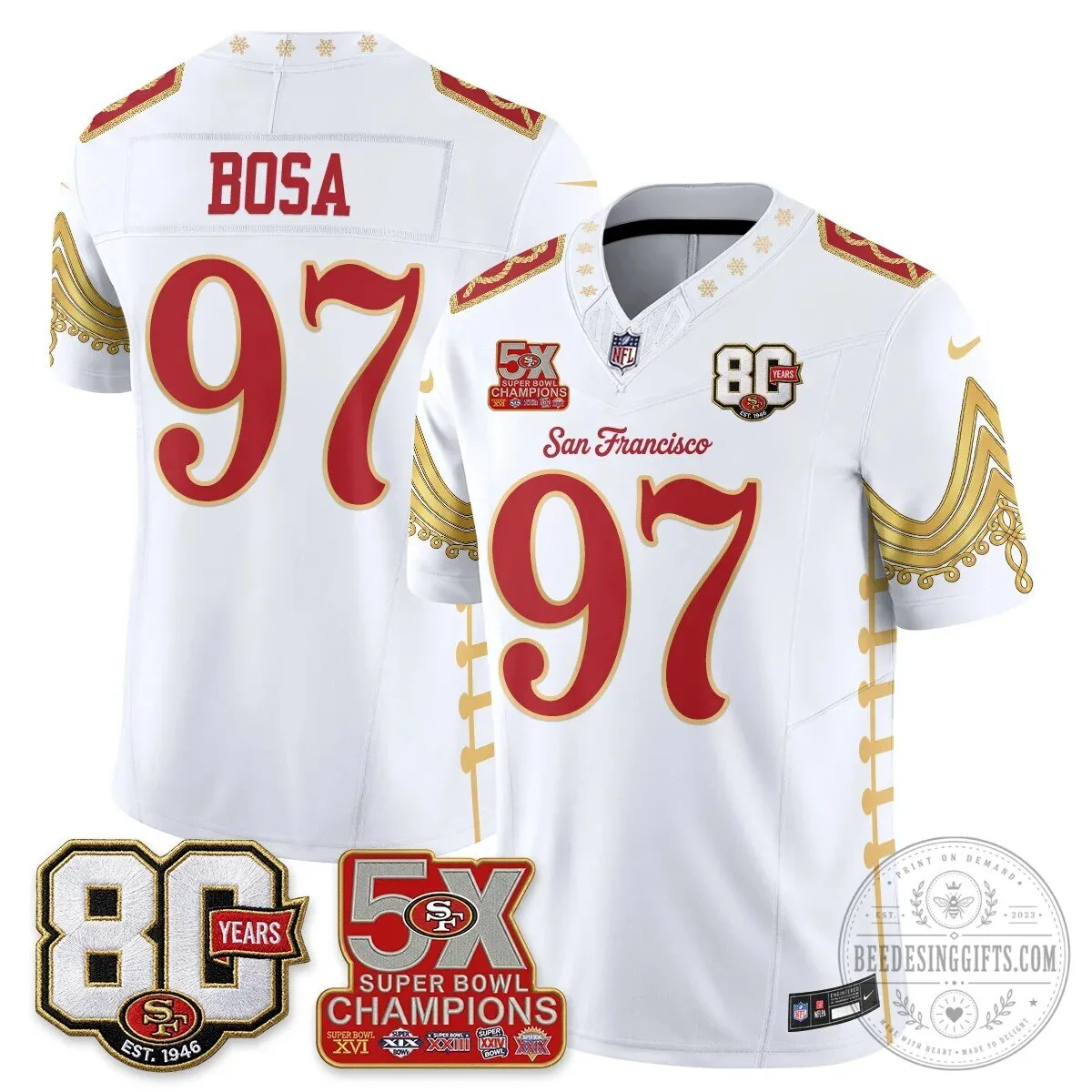 San Francisco 49ers Christian McCaffrey Christmas Nutcracker Football Jersey 58 San Francisco 49ers Christian McCaffrey Christmas Nutcracker Football Jersey