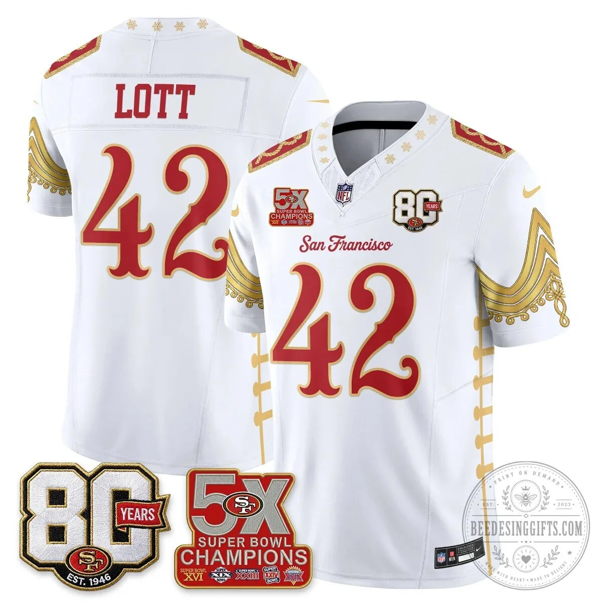 San Francisco 49ers Christian McCaffrey Christmas Nutcracker Football Jersey 59 San Francisco 49ers Christian McCaffrey Christmas Nutcracker Football Jersey