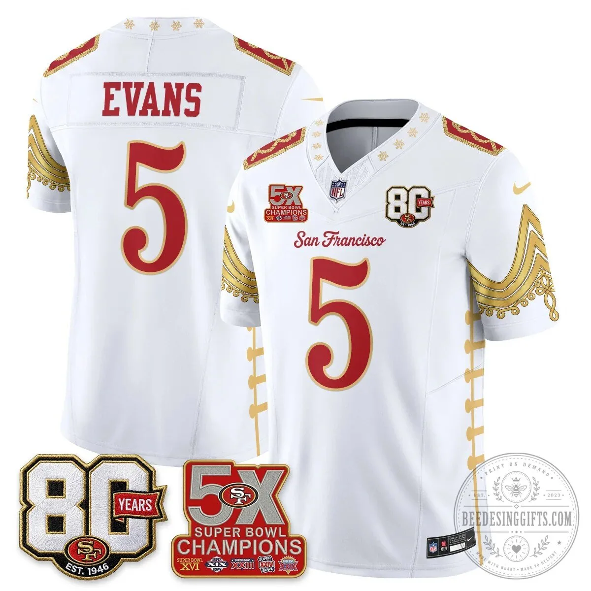 San Francisco 49ers Christian McCaffrey Christmas Nutcracker Football Jersey 61 San Francisco 49ers Christian McCaffrey Christmas Nutcracker Football Jersey
