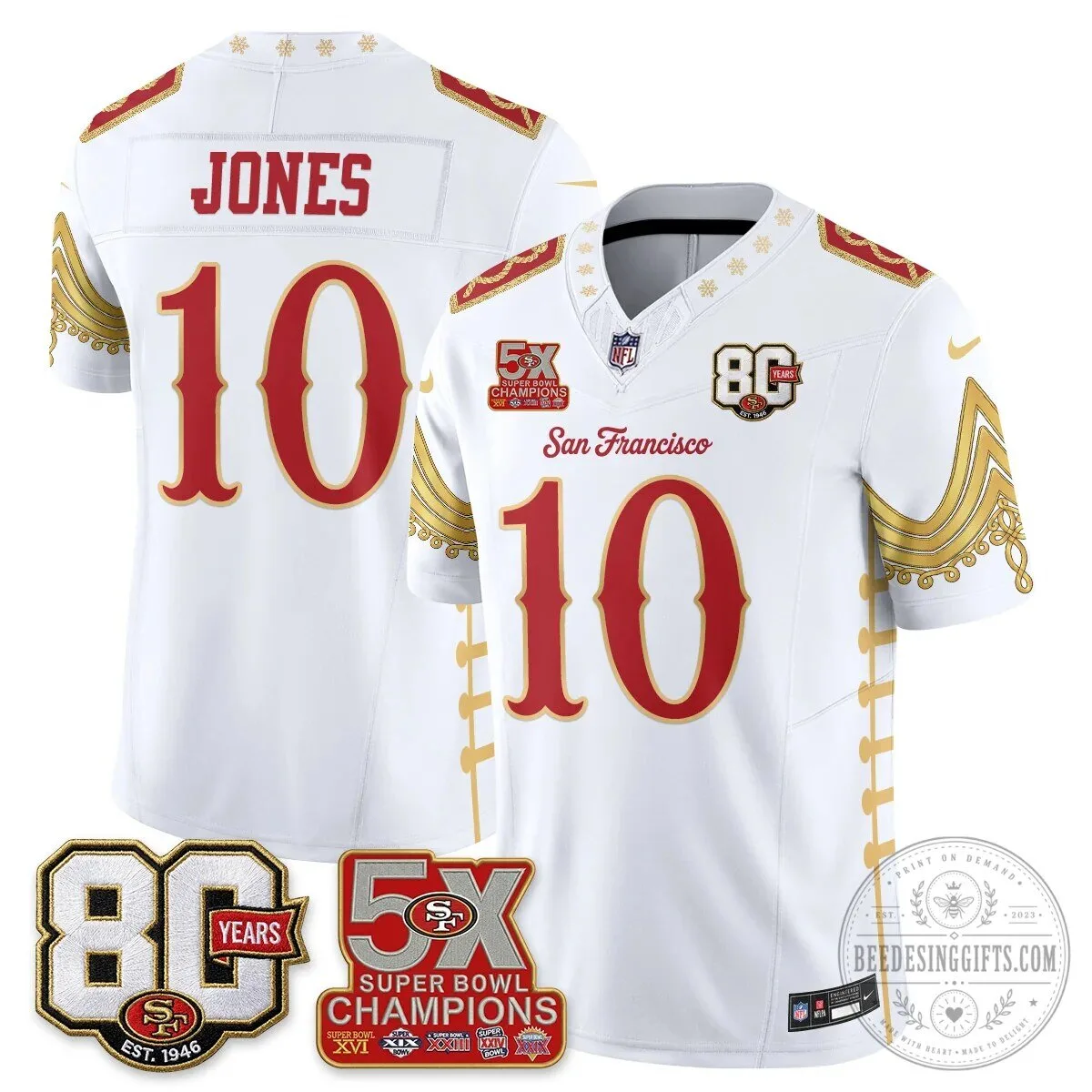 San Francisco 49ers Christian McCaffrey Christmas Nutcracker Football Jersey 63 San Francisco 49ers Christian McCaffrey Christmas Nutcracker Football Jersey