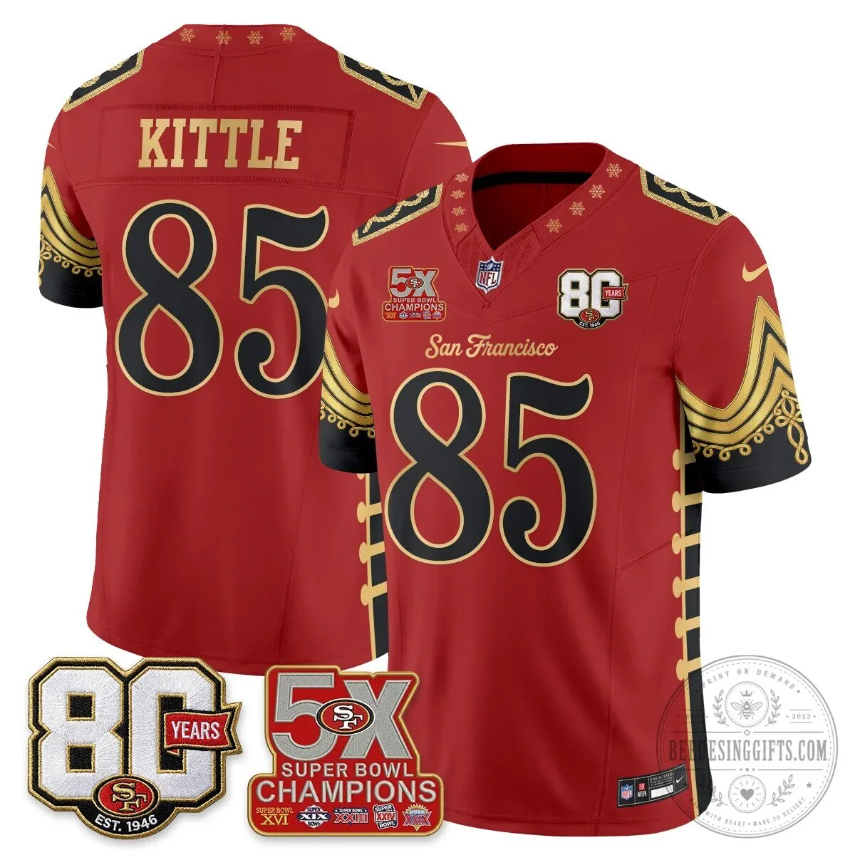 San Francisco 49ers Christian McCaffrey Christmas Nutcracker Football Jersey 66 San Francisco 49ers Christian McCaffrey Christmas Nutcracker Football Jersey