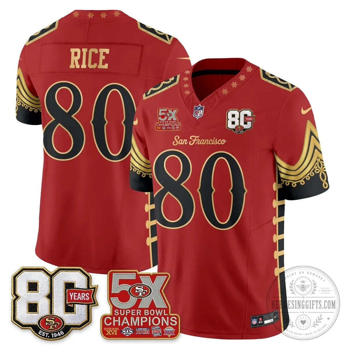 San Francisco 49ers Christian McCaffrey Christmas Nutcracker Football Jersey 69 San Francisco 49ers Christian McCaffrey Christmas Nutcracker Football Jersey