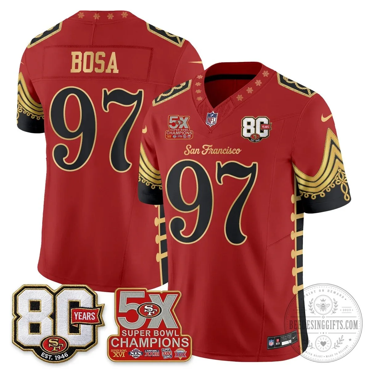San Francisco 49ers Christian McCaffrey Christmas Nutcracker Football Jersey 70 San Francisco 49ers Christian McCaffrey Christmas Nutcracker Football Jersey