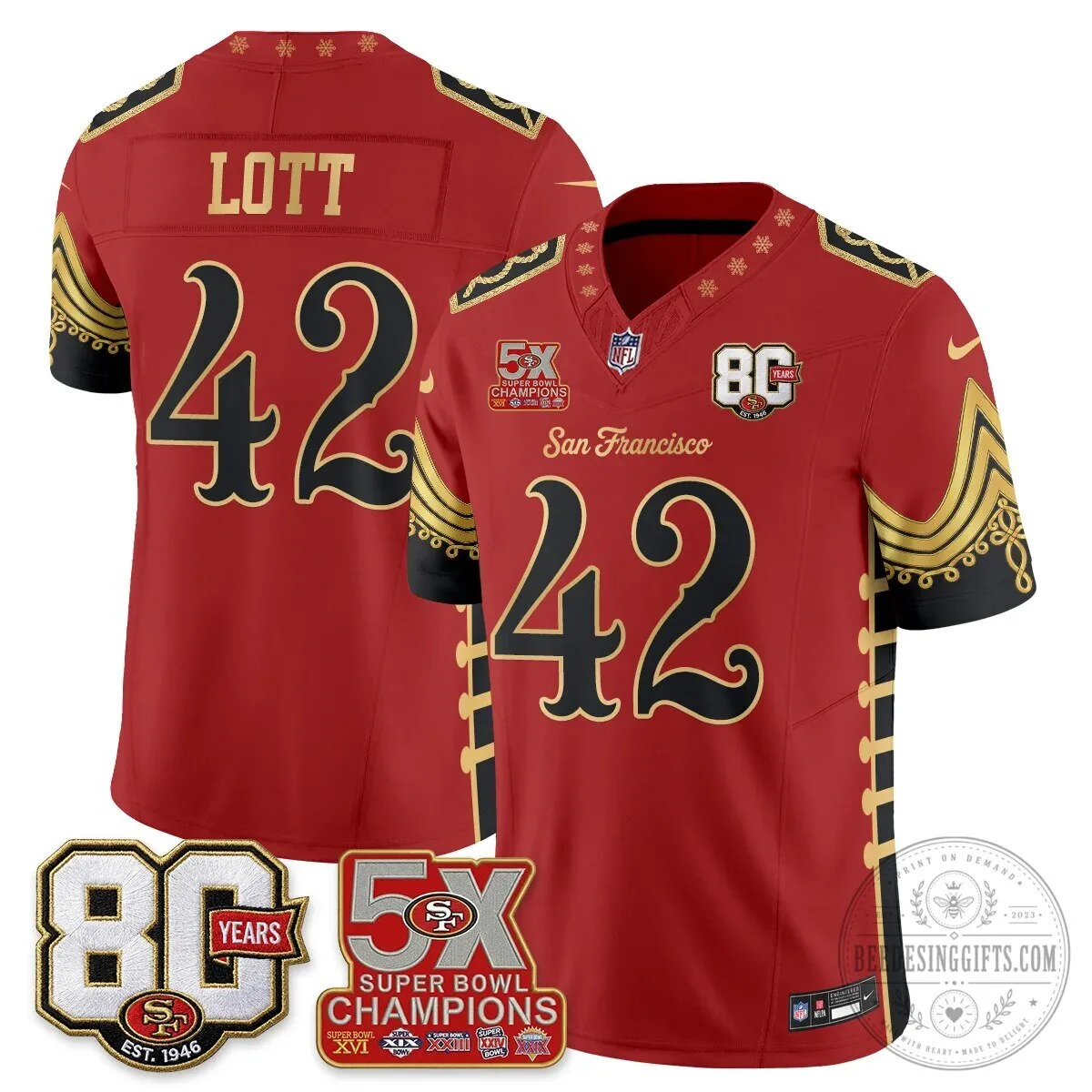 San Francisco 49ers Christian McCaffrey Christmas Nutcracker Football Jersey 71 San Francisco 49ers Christian McCaffrey Christmas Nutcracker Football Jersey