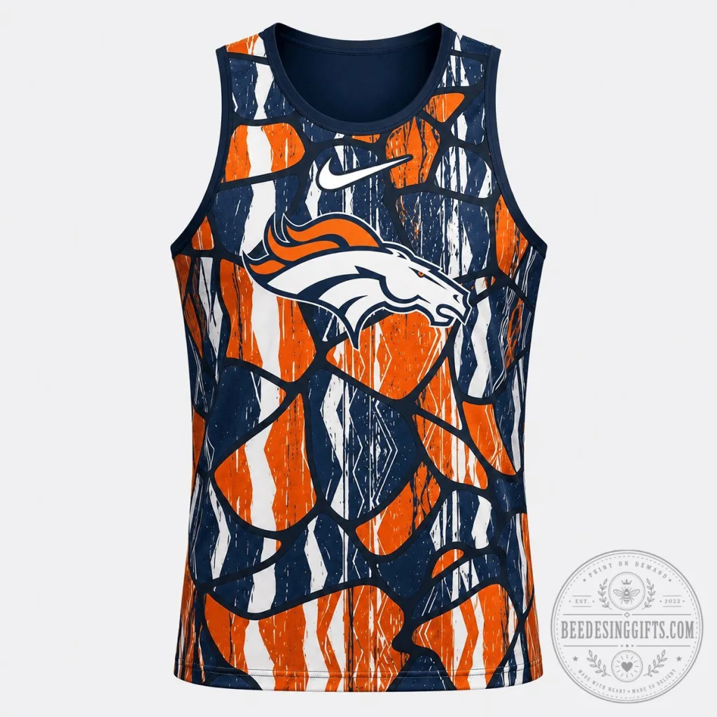 Denver Broncos NFL Football Team Distressed Pattern Men's Tank Top Denver Broncos NFL Football Team Distressed Pattern Men's Tank Top