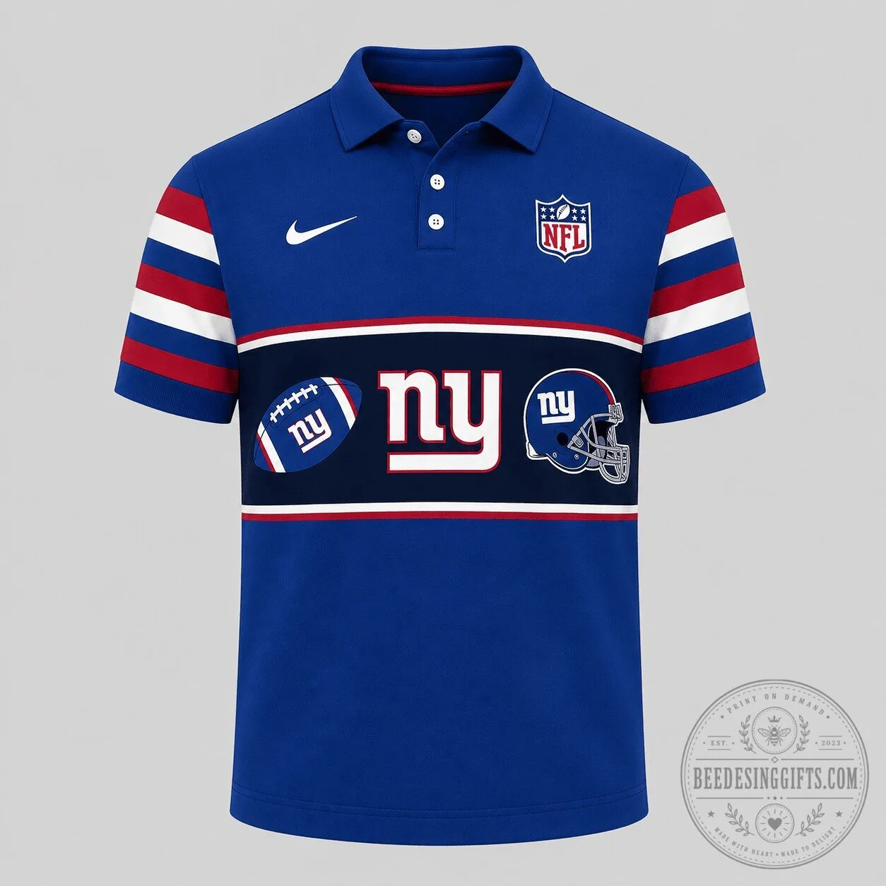 New York Giants NFL Football Team Royal Blue Game Day Polo Shirt 5 New York Giants NFL Football Team Royal Blue Game Day Polo Shirt