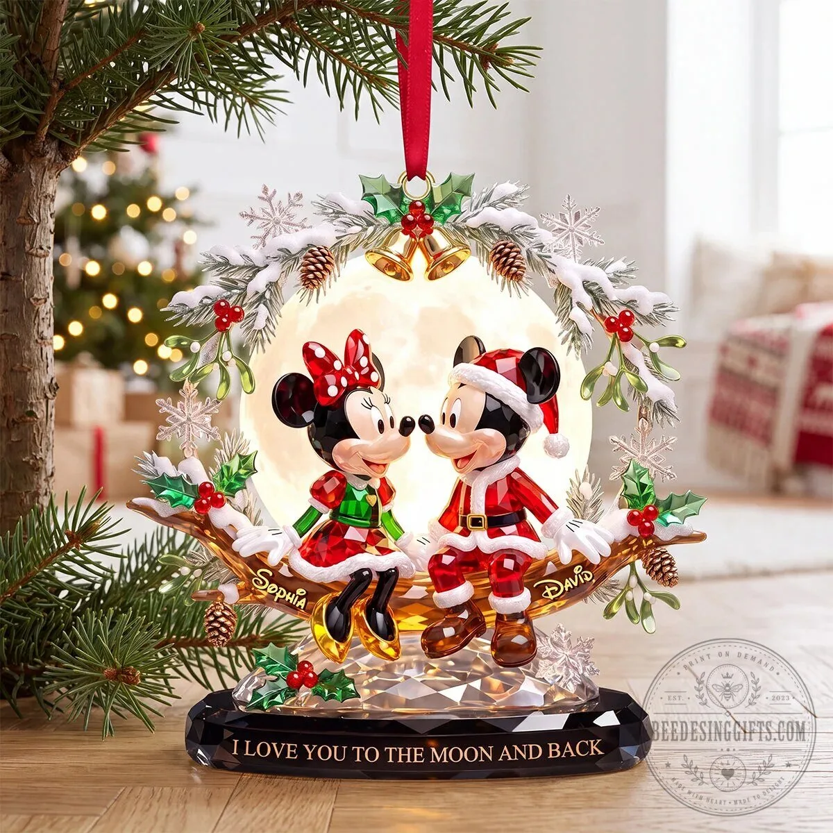 Mickey Mouse Minnie Mouse Christmas Couple Ornament 2 Mickey Mouse Minnie Mouse Christmas Couple Ornament