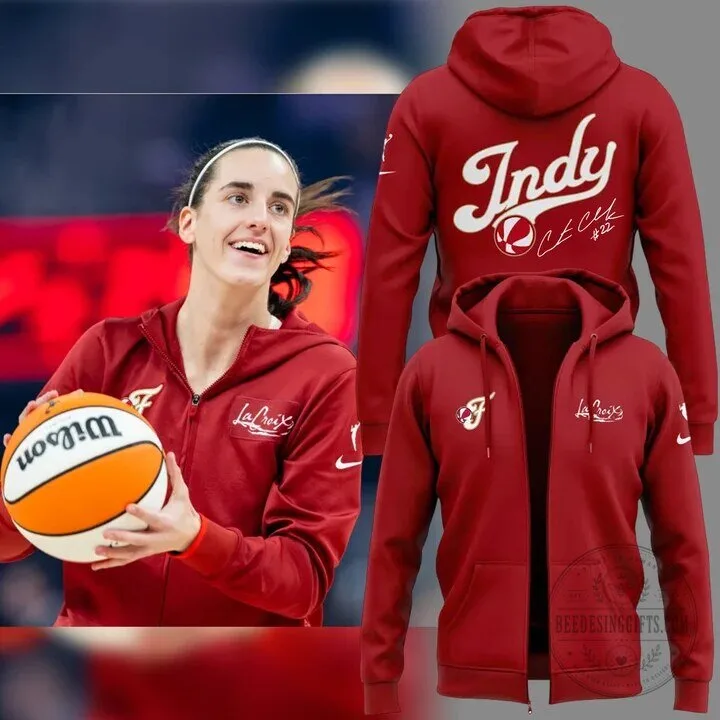 Caitlin Clark Indiana Fever Signature Hoodie, Women's Red Basketball Fan Apparel