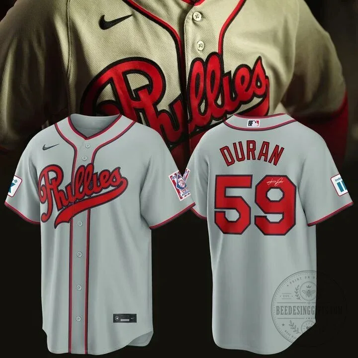 Jhoan Duran Philadelphia Phillies Baseball Jersey 3 Jhoan Duran Philadelphia Phillies Baseball Jersey