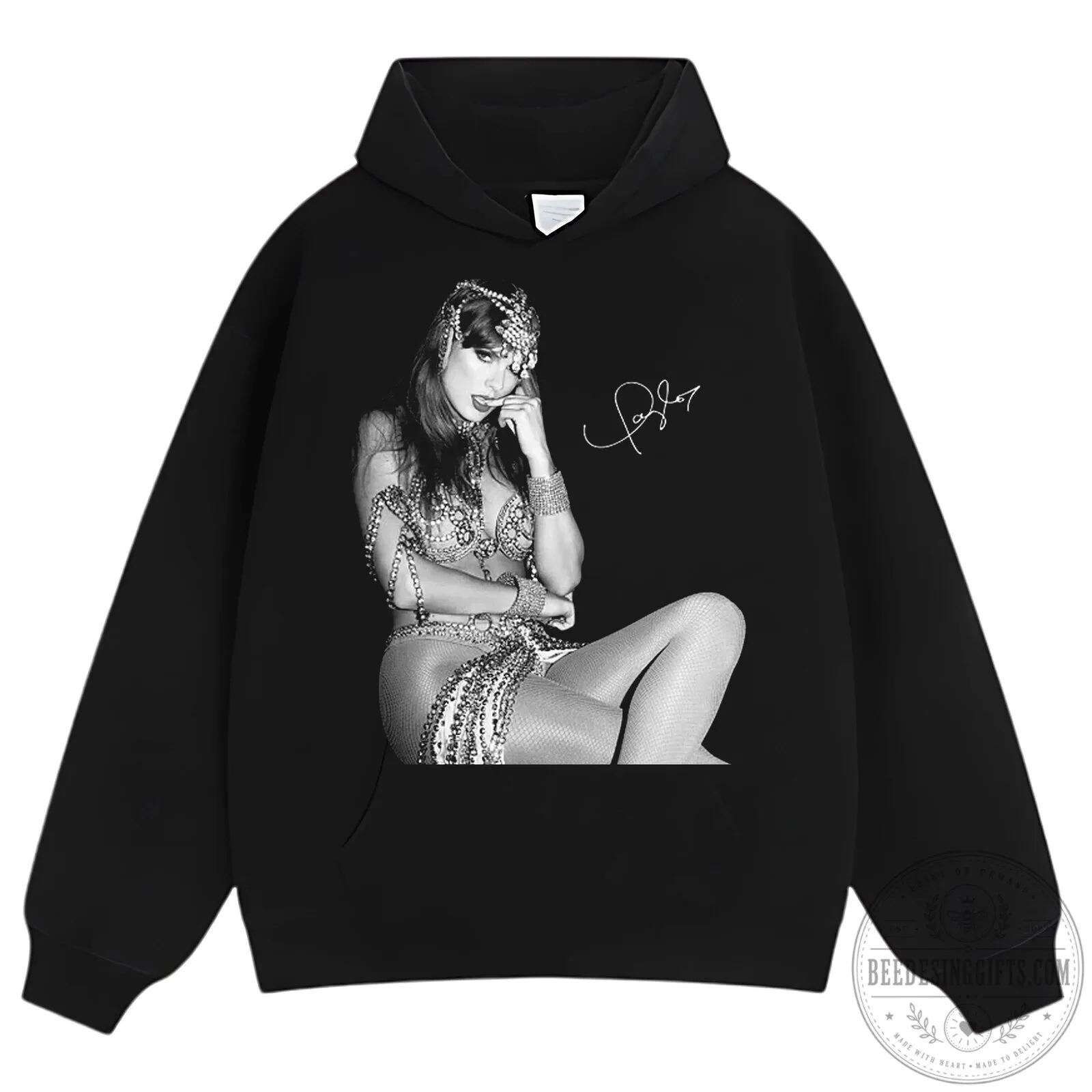 Taylor Swift The Life Of A Showgirl Black Hoodie 23 Taylor Swift The Life Of A Showgirl Black Hoodie