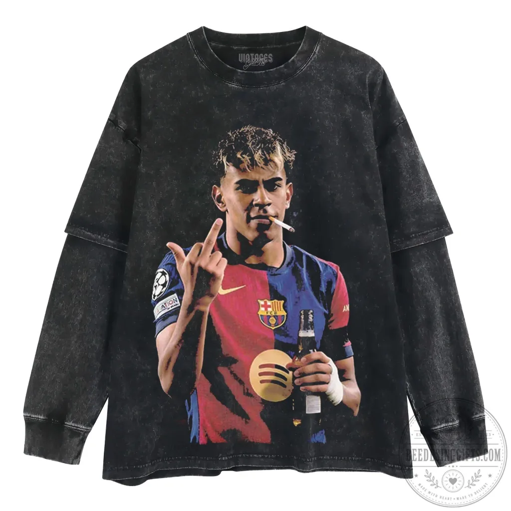 Lamine Yamal Funny Layered Long Sleeve T-Shirt Lamine Yamal Funny Layered Long Sleeve T-Shirt