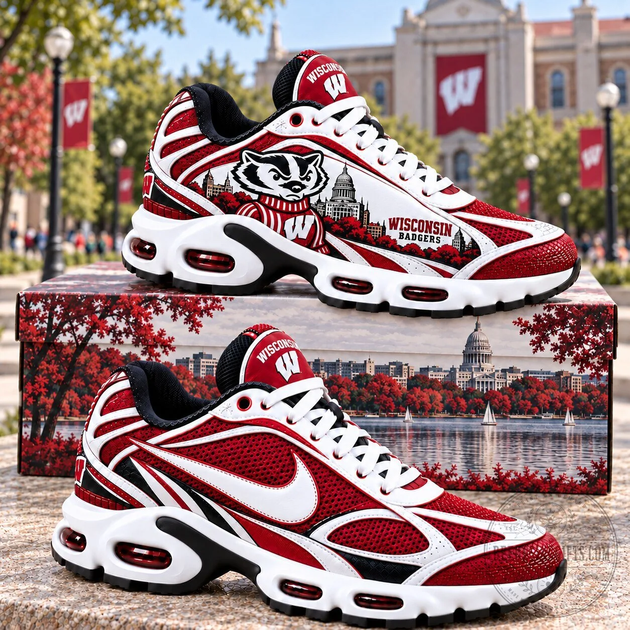 Wisconsin Badgers Air Max Running Shoes