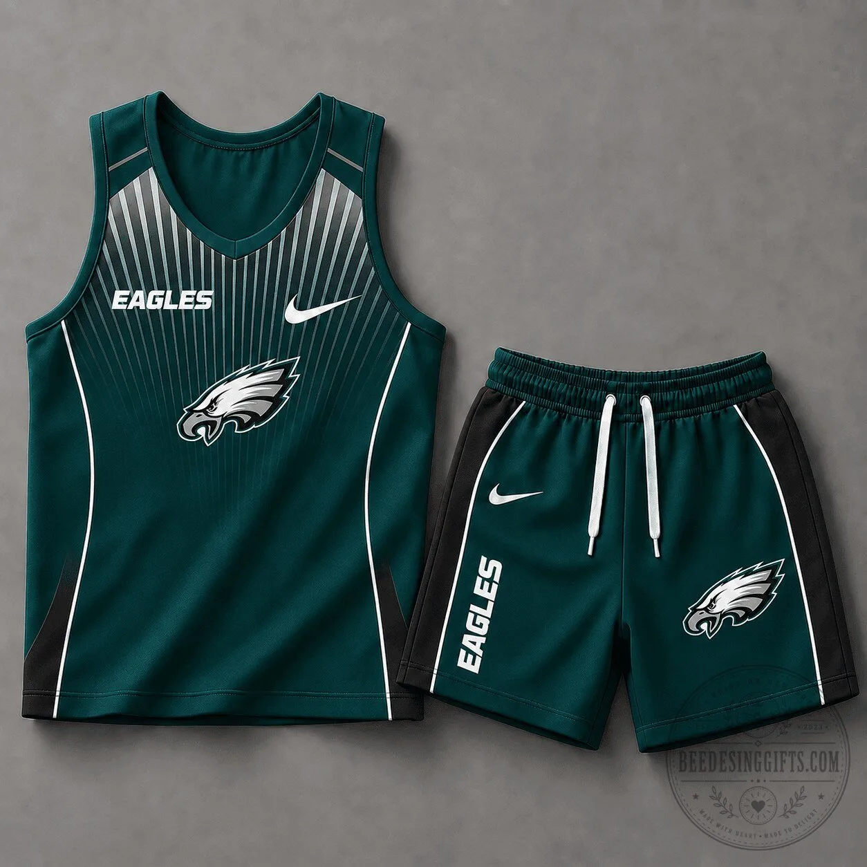 Philadelphia Eagles Velocity Stripe Tank Top and Shorts Set for Youth