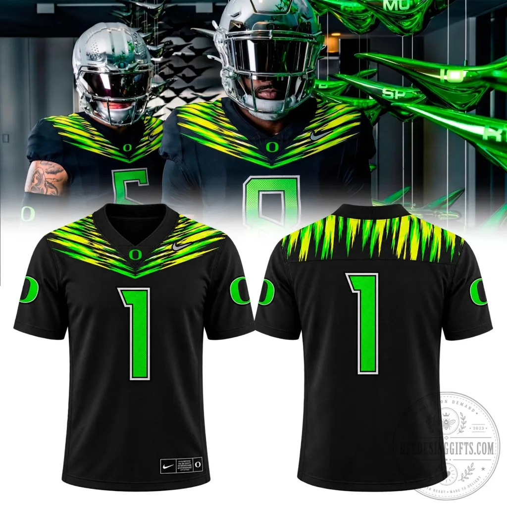 Black and Neon Green Game Day Jersey for Oregon Ducks Football Team Black and Neon Green Game Day Jersey for Oregon Ducks Football Team