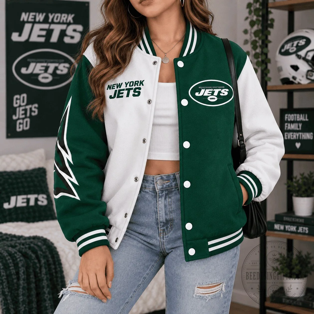New York Jets NFL Team Legacy Game Day Bomber Jacket