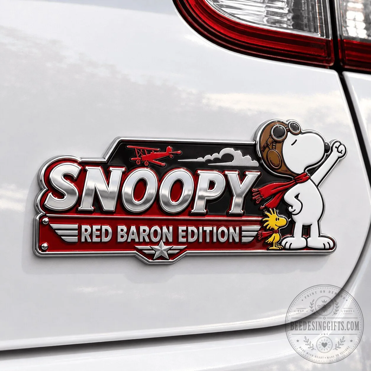 Snoopy Red Baron Edition Car Emblem Badge Decal