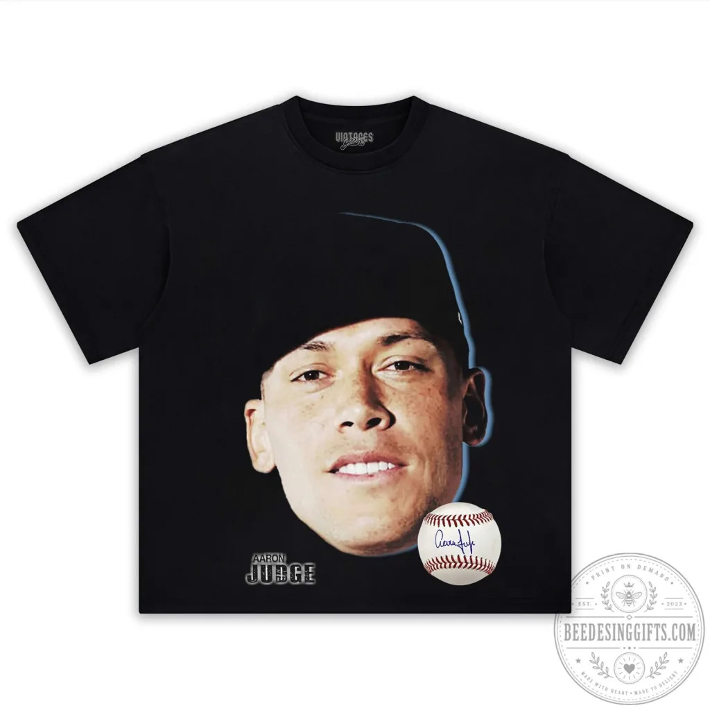 Aaron Judge New York Yankees Baseball Player Signature T-Shirt Aaron Judge New York Yankees Baseball Player Signature T-Shirt