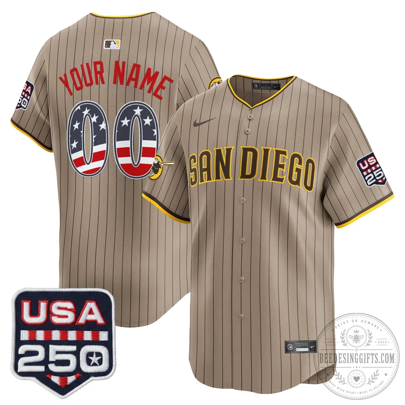 Fourth of July San Diego Padres Baseball Jersey Custom Name Number 11 Fourth of July San Diego Padres Baseball Jersey Custom Name Number