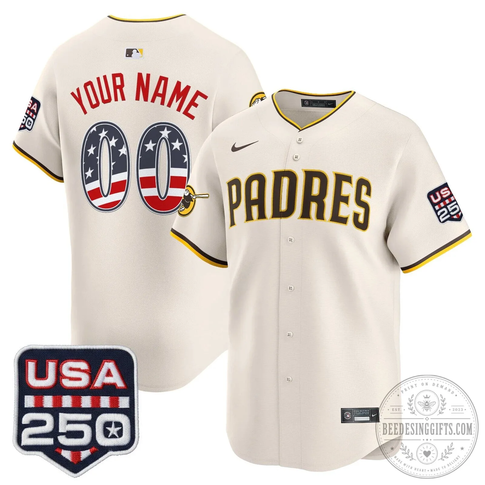 Fourth of July San Diego Padres Baseball Jersey Custom Name Number 13 Fourth of July San Diego Padres Baseball Jersey Custom Name Number