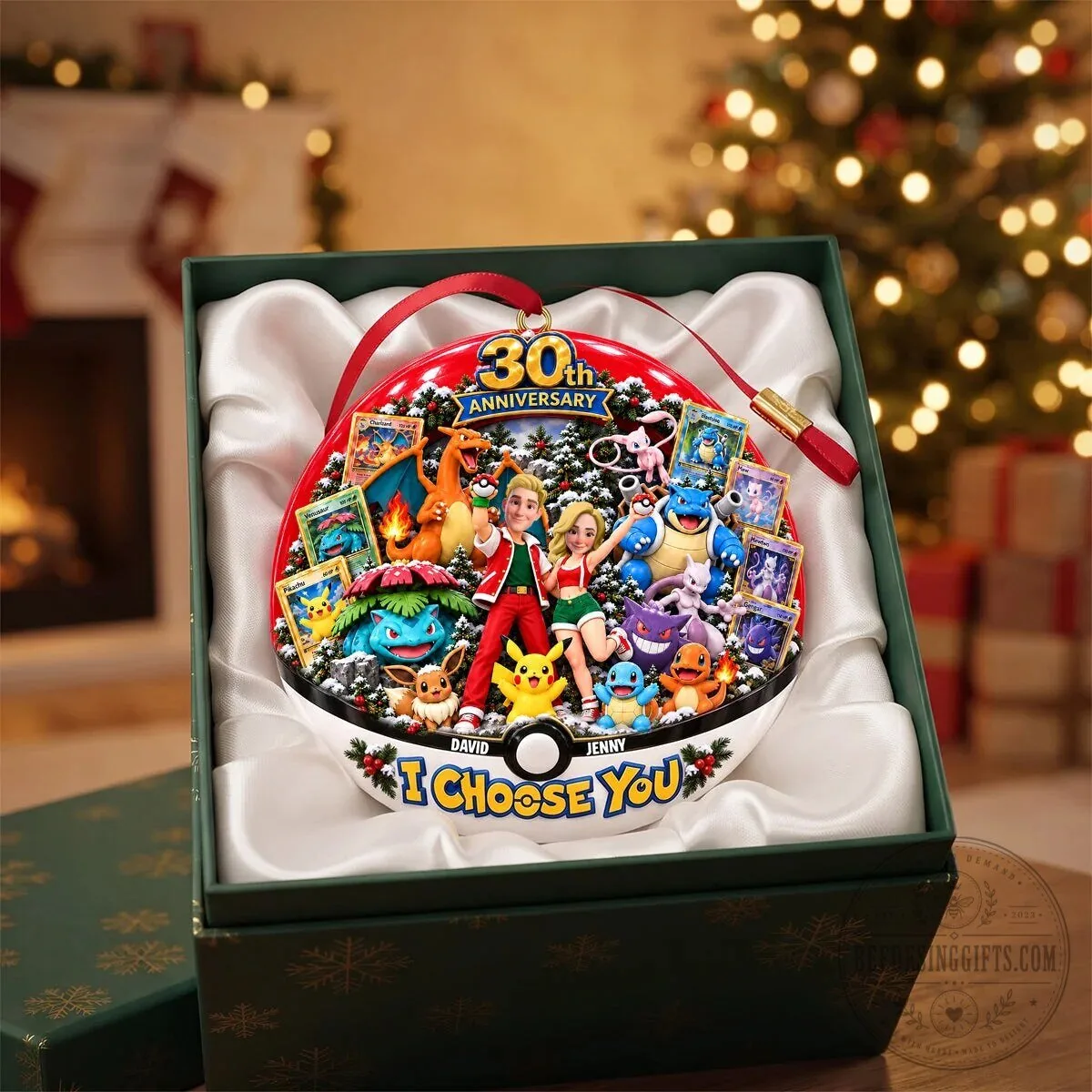 Pokemon 30th Anniversary I Choose You Personalized Couple Christmas Ornament 11 Pokemon 30th Anniversary I Choose You Personalized Couple Christmas Ornament