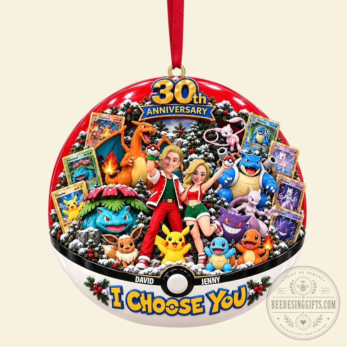 Pokemon 30th Anniversary I Choose You Personalized Couple Christmas Ornament 13 Pokemon 30th Anniversary I Choose You Personalized Couple Christmas Ornament