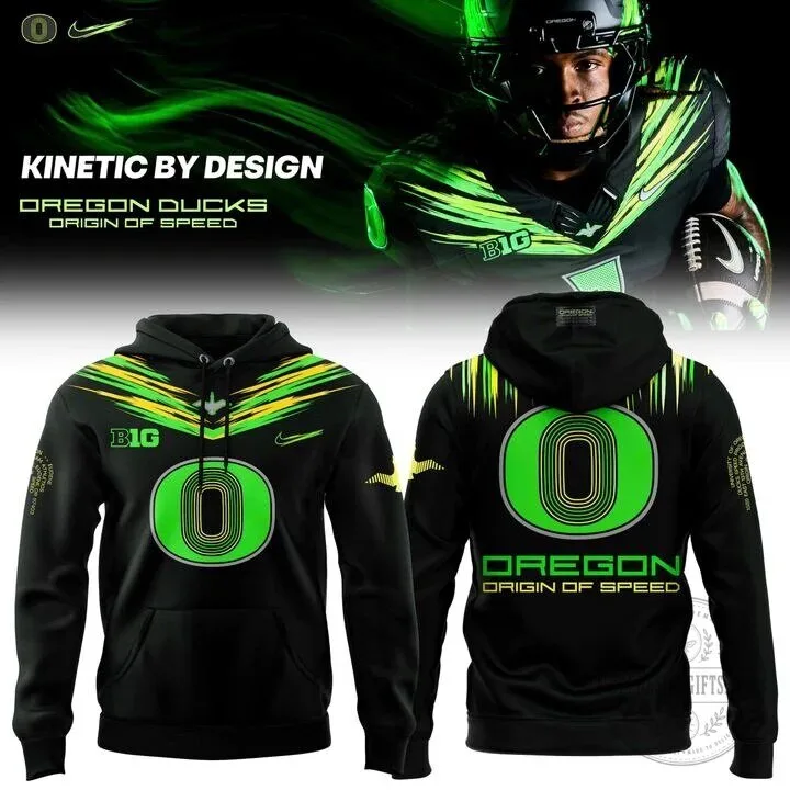 Oregon Ducks Origin Of Speed Football Fan Black Hoodie