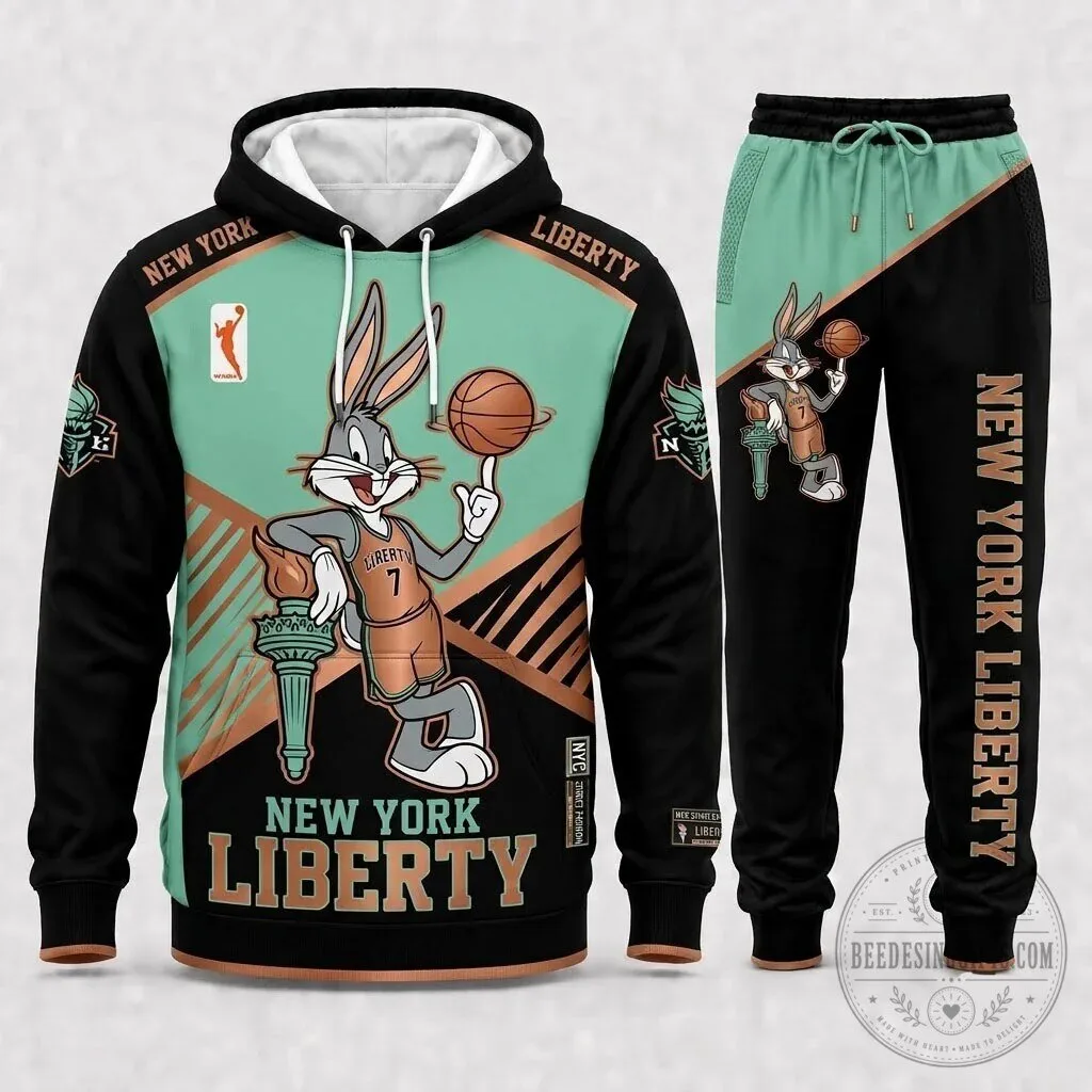Bugs Bunny Basketball Fan Hoodie and Sweatpants Set for Indiana Fever Supporters 56 Bugs Bunny Basketball Fan Hoodie and Sweatpants Set for Indiana Fever Supporters
