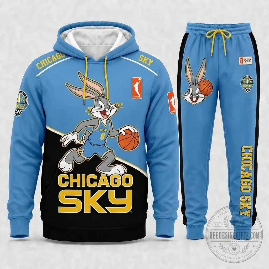 Bugs Bunny Basketball Fan Hoodie and Sweatpants Set for Indiana Fever Supporters 59 Bugs Bunny Basketball Fan Hoodie and Sweatpants Set for Indiana Fever Supporters