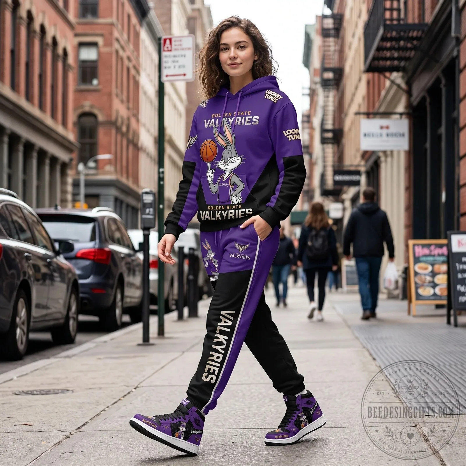 Bugs Bunny Basketball Fan Hoodie and Sweatpants Set for Indiana Fever Supporters 61 Bugs Bunny Basketball Fan Hoodie and Sweatpants Set for Indiana Fever Supporters