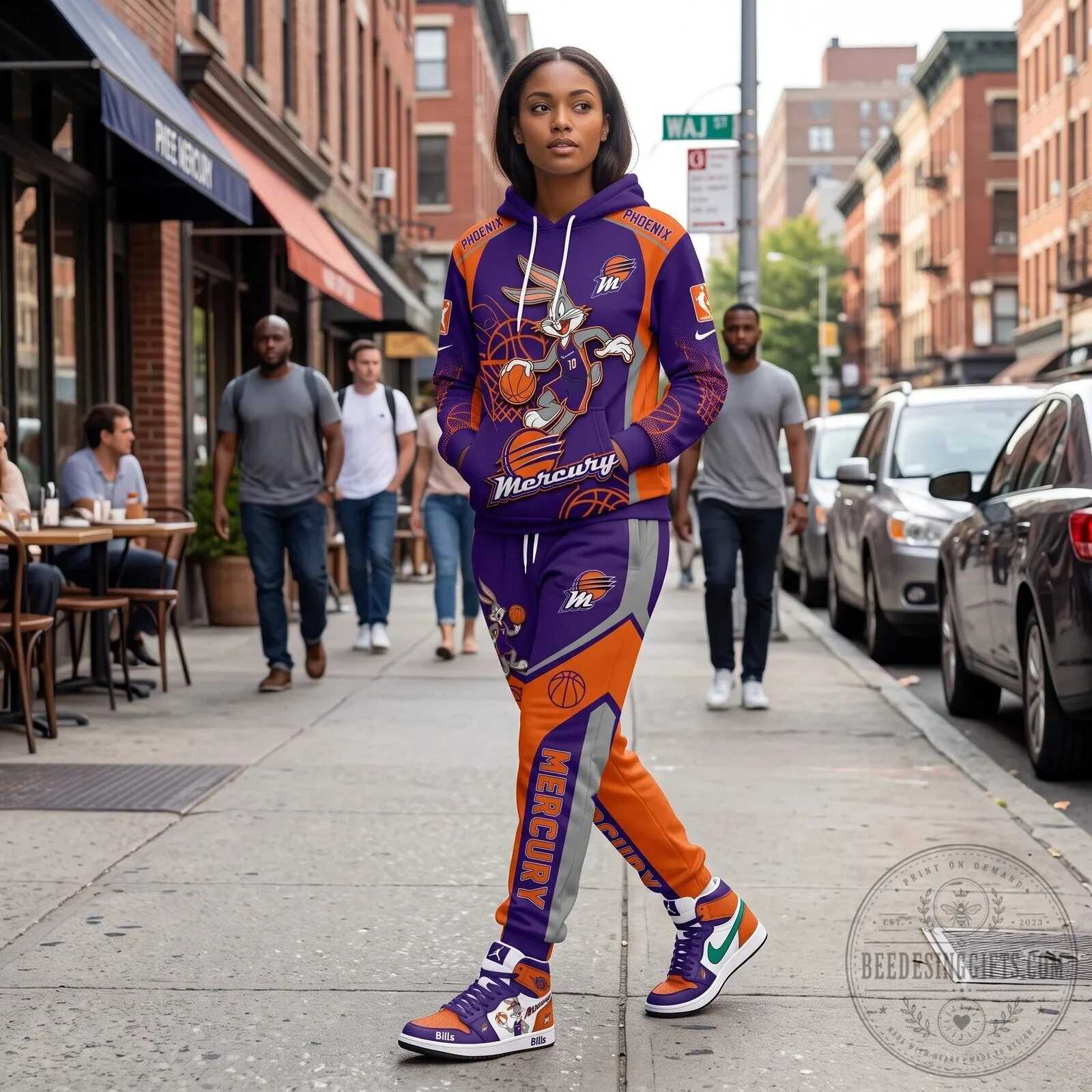 Bugs Bunny Basketball Fan Hoodie and Sweatpants Set for Indiana Fever Supporters 67 Bugs Bunny Basketball Fan Hoodie and Sweatpants Set for Indiana Fever Supporters